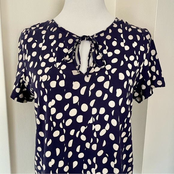 Maeve by Anthropology Clemente Tee Navy Polka Dot Size Large - Picture 9 of 16